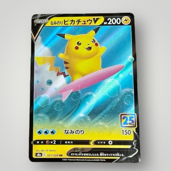 Surfing Pikachu V 25th Anniversary Edition 021/028 Pokemon Card MD-7 F/S - Picture 9 of 9